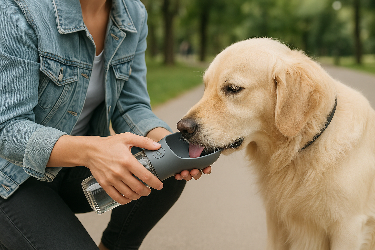 Outdoor Dog Water Bottle with Bowl – Perfect for Hiking & Travel 🐾